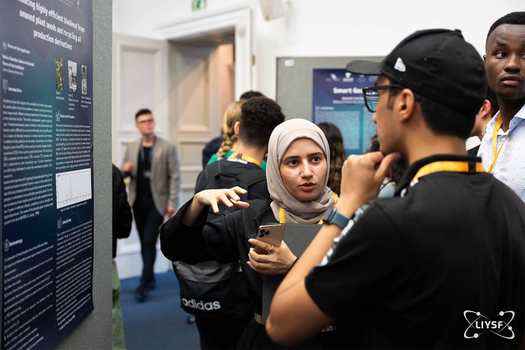 Student explaining the project at Science Bazaar STEM Programme