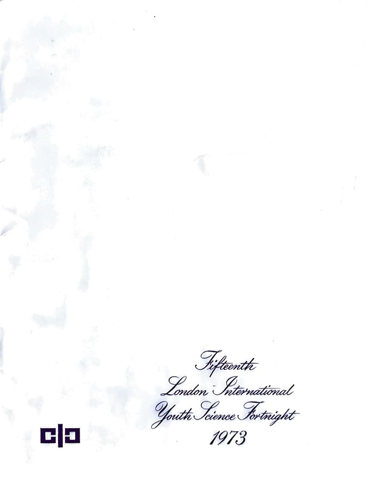 Cover of the Fifteenth London International Youth Science Fortnight 1973