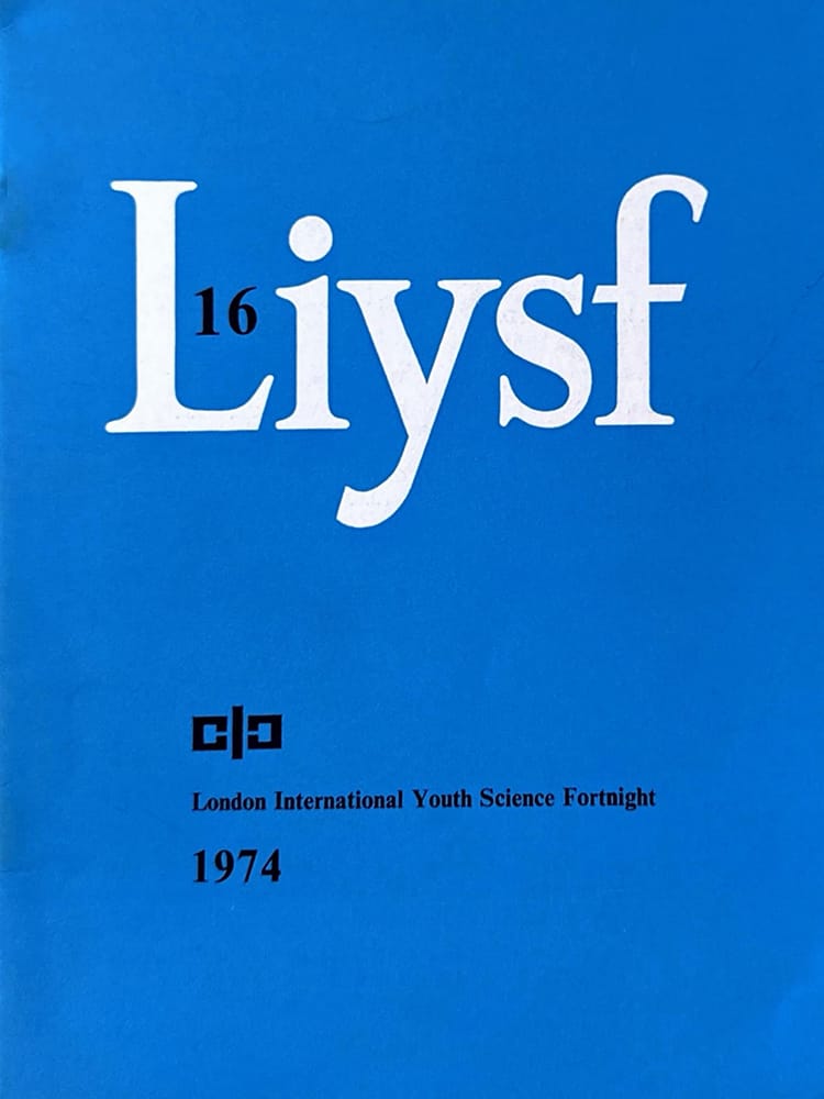 Cover of the Sixteenth London International Youth Science Fortnight 1974
