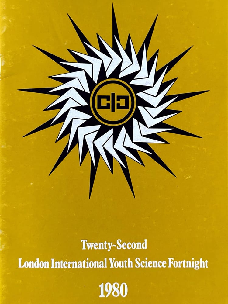 Cover of the Twenty-Second London International Youth Science Fortnight 1980 featuring LIYSF emblem